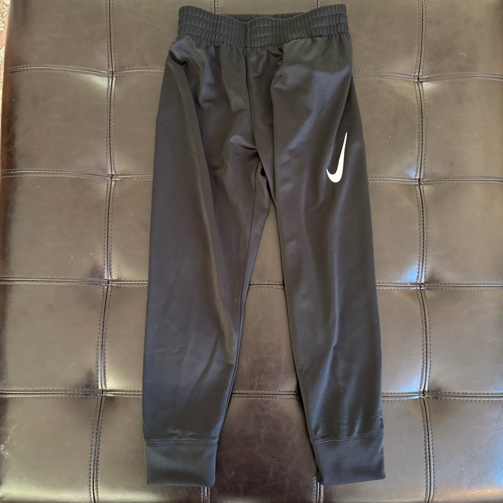 Nike Kids Black Joggers with White Swoosh NWT